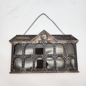 Vintage 1st - 12th Grade Schoolhouse Picture Frame Photo Stand Pewter Wall Hang